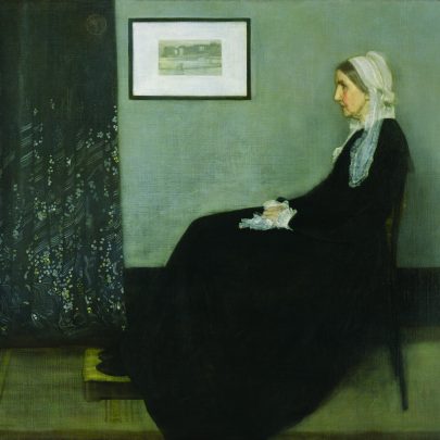 Aranžmá v šedé a černé č. 1: Portrét umělcovy matky, 1871, olej na plátně, 144 x 162,5 cm, Musér d'Orsay, Paříž. (obr. 9)