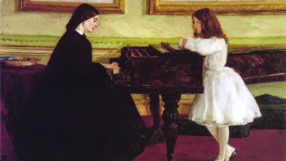 U klavíru, 1858/1859, olej na plátně, 67 x 91,6 cm, Taft Museum of Art, Ohio. (obr. 3)
