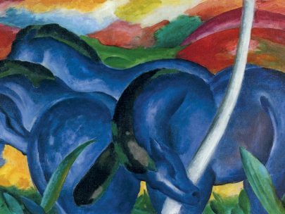 Franz Marc: Velcí modří koně, 1911, olej na plátně, 106 × 181 cm, Walker Art Center, Minneapolis. Repro: commons.wikimedia.org
 (Obr. 18)