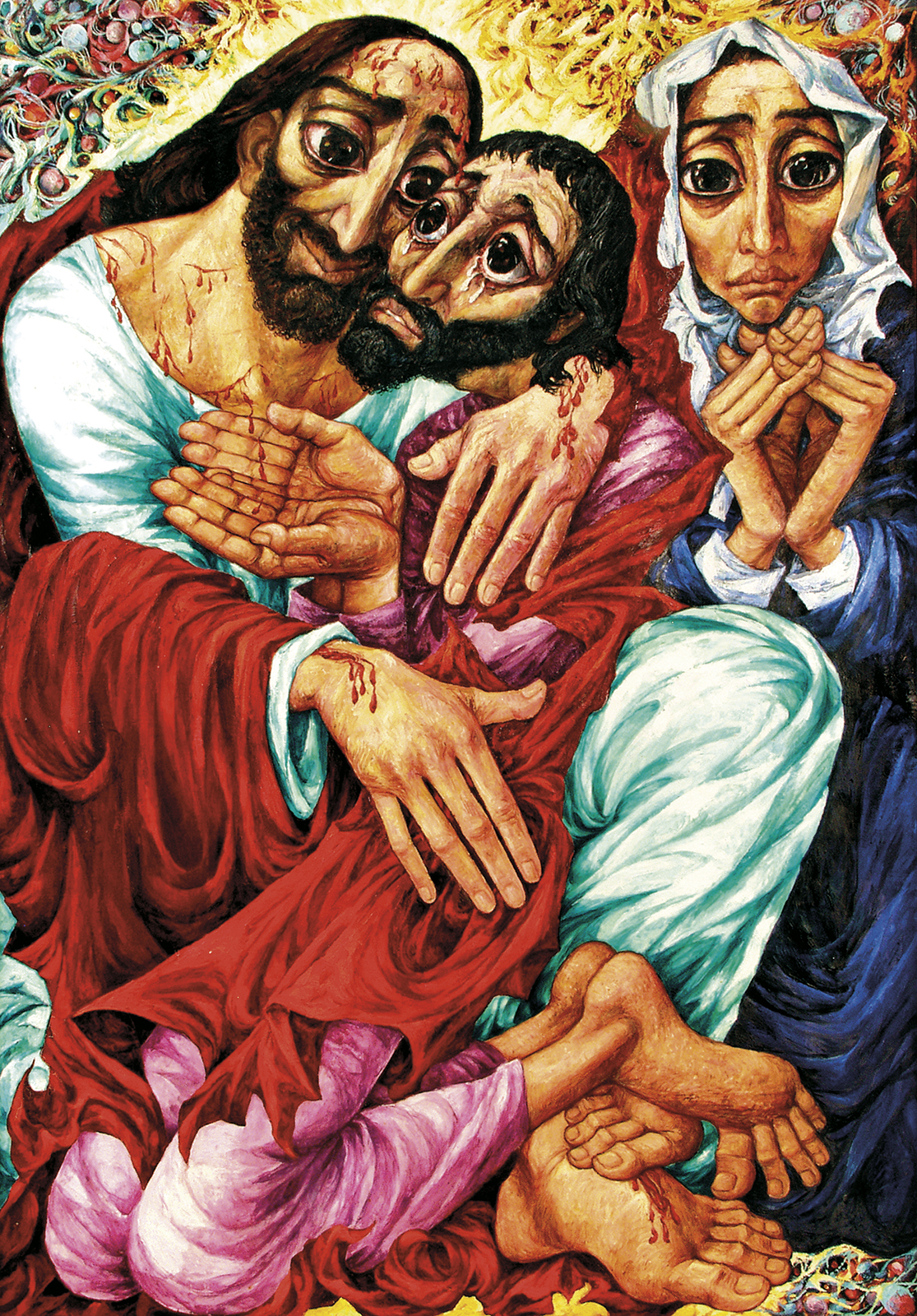 Kristus přijímá spravedlivého na nebesa, 1984, olej, plátno, 196 × 137 cm, ČDP (Obr. 20)