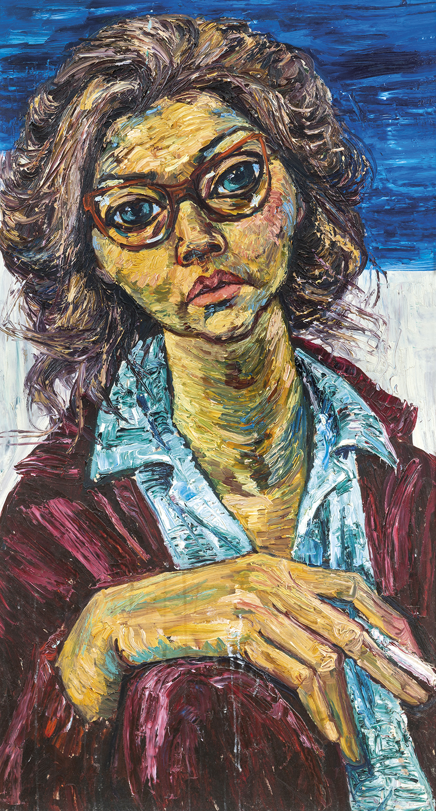 Autoportrét, kolem 1965, olej, plátno, 113 × 70 cm, ČDP (Obr. 6)