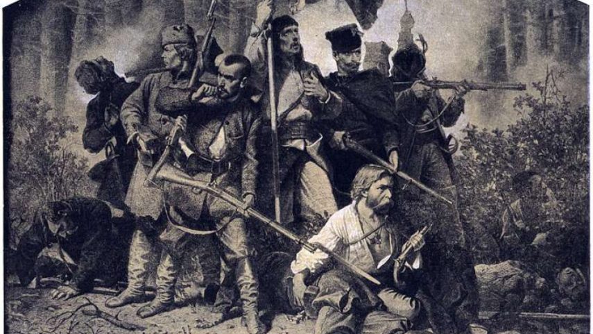 Artur Grottger: Bitva (obraz z dobového cyklu Polonia věnovaného lednovému povstání)