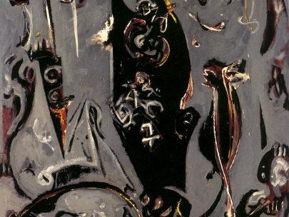 Jackson Pollock: Totemová lekce II, 1945, olej na plátně, 183 × 152 cm, National Gallery of Australia, Canberra (Obr. 16)