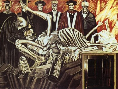 José Clemente Orozco: Bohové moderního světa (z Epopeje americké civilizace), 1932–1934, nástěnná malba, Baker-Berry Library, Darthmouth College, Hanover, New Hampshire, USA (Obr. 9)