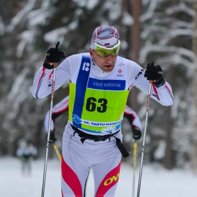Sergej Medveděv na lyžařském Tartu maratonu v Estonsku v roce 2020. Foto: facebooková stránka Sergeje Medveděva