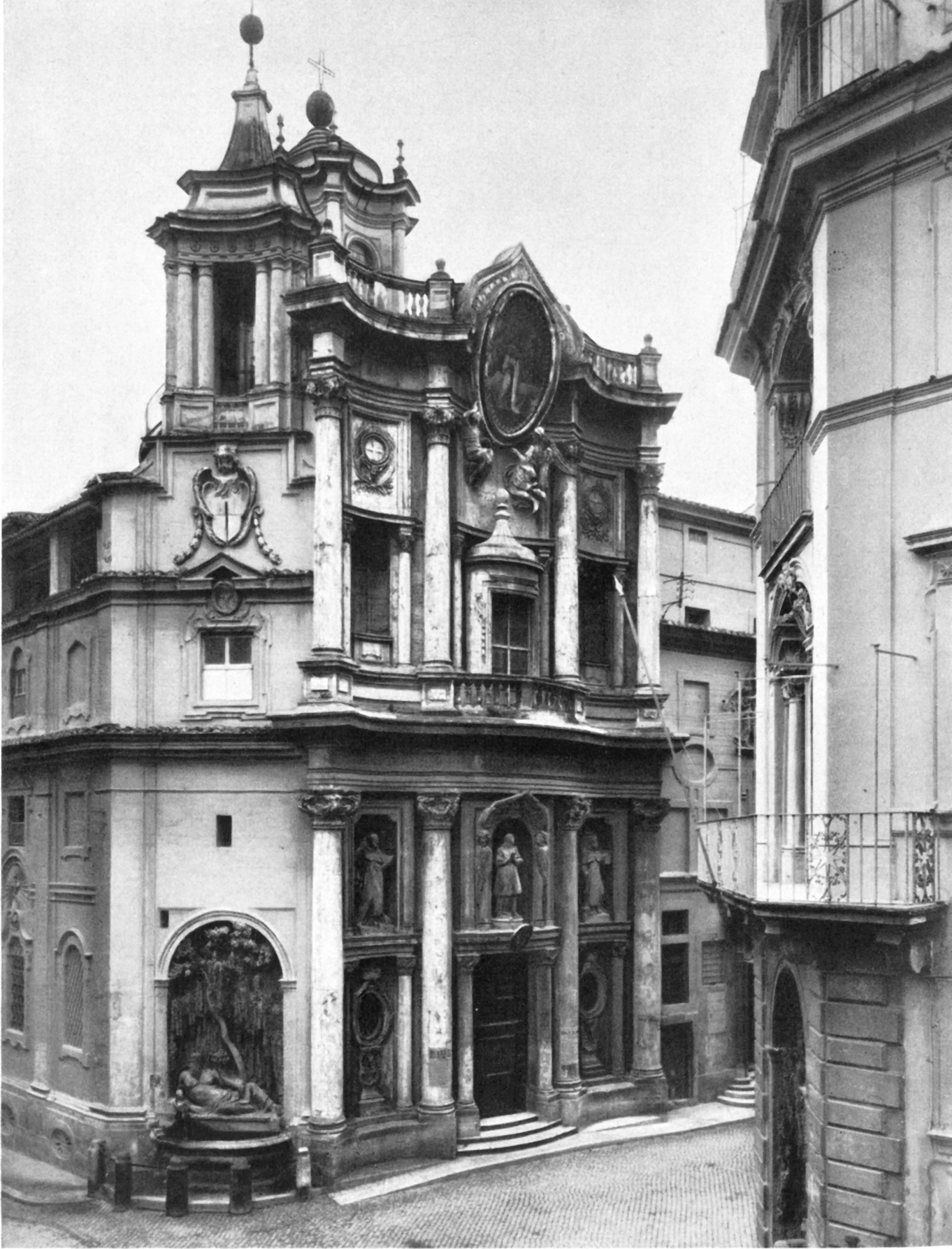Francesco Borromini, kostel S. Carlo alle Quatro Fontane, Řím, 1634–1667. Foto: Fratelli Alinari S. A., Florencie, zdroj: G. Delogu: Italienische Baukunst, Fretz & Wasmuth, 1946