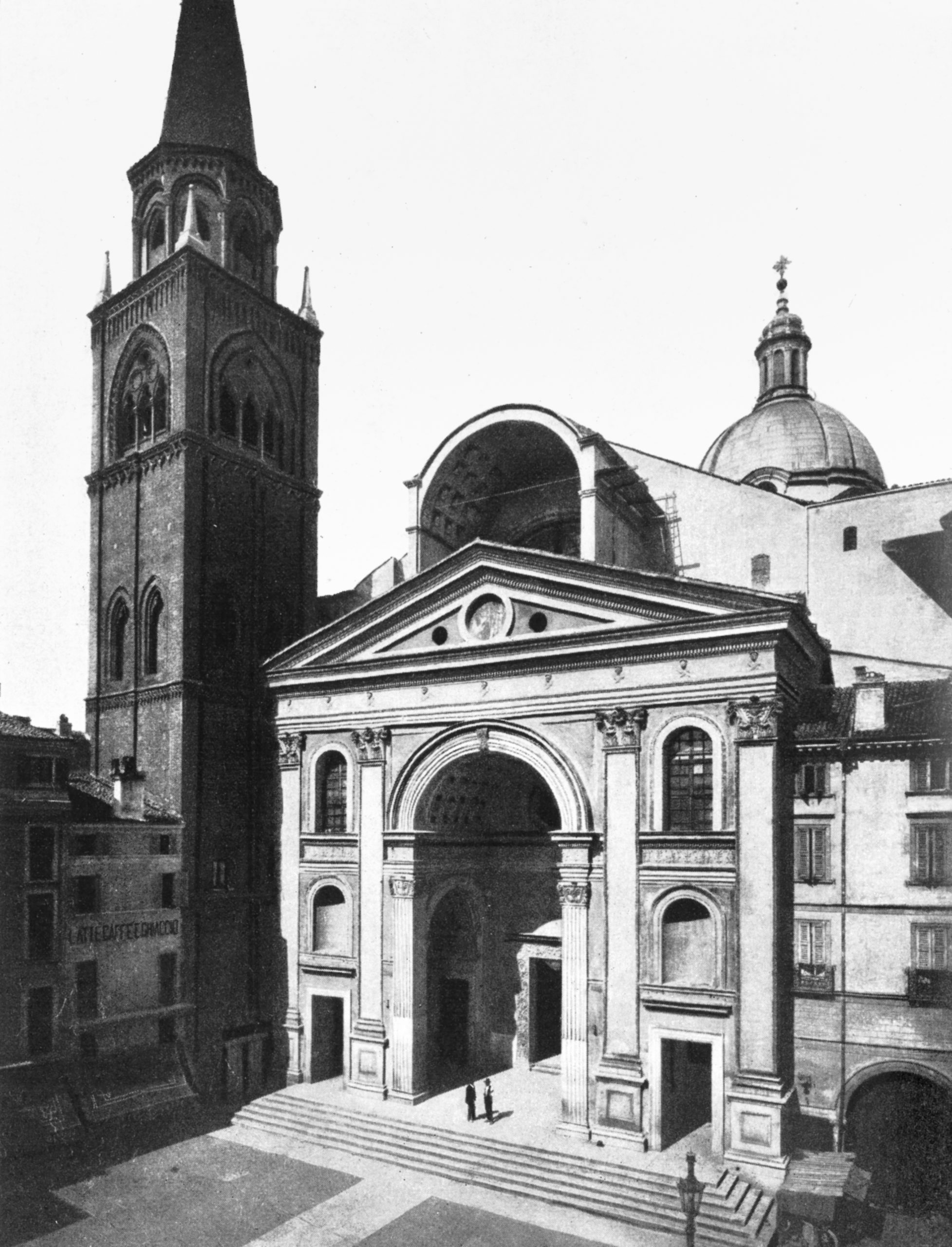 Leon Battista Alberti, bazilika S. Andrea, Mantova, 1470–1494. Foto: Fratelli Alinari S. A., Florencie, zdroj: G. Delogu: Italienische Baukunst, Fretz & Wasmuth, 1946