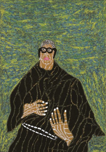 Marek Świetlik: Sv. Maxmilián Kolbe, okolo 2012, olej, karton, 100 × 70 cm, Slezské muzeum v Katovicích