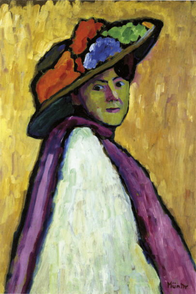 Portrét Marianne von Werefkin, 1909, olej na kartonu, 81 × 55 cm. Lenbachhaus, Mnichov (Obr. 19)