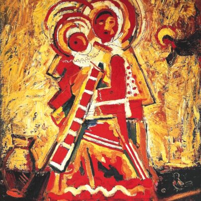 Ľudovít Fulla: Madona s Anjelom, 1929, olej na plátně, 80,5 × 70,5 cm. Slovenská národní galerie, Bratislava ((obr. 7))