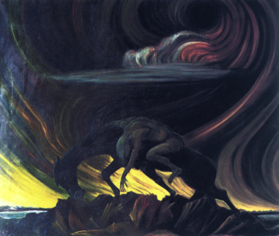 Anton Jasusch: Nirvána, 1922, olej na plátně, 110 × 130 cm. Východoslovenská galerie, Košice ((obr. 8))